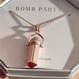New in box You are stronger than you think Rose gold red quartz necklace